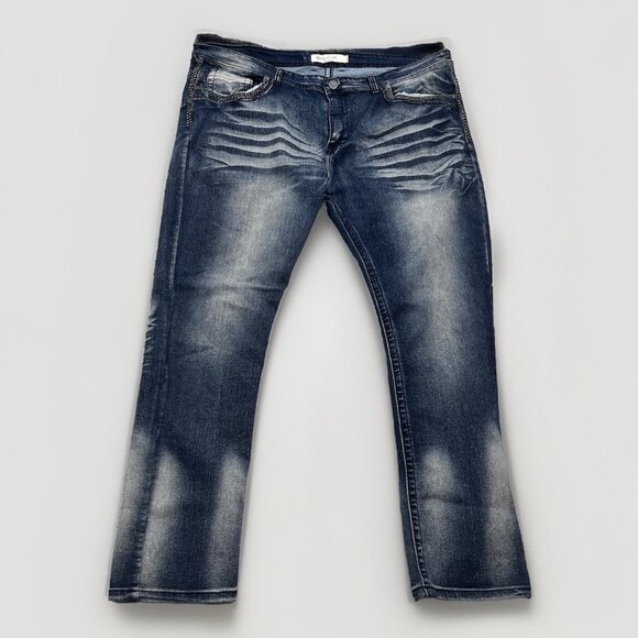 Blue Cult Other - Men's Blue Cult Faded Wash Denim Jeans Embroidered Pockets Size 46x32